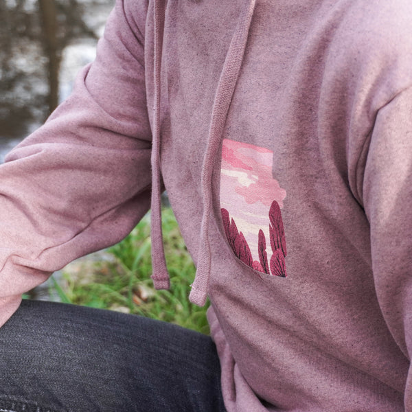 Winter Sunset Hoodie - Sunset Pink