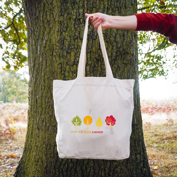 Every Leaf Holds a Memory Travel Tote Bag - Oat